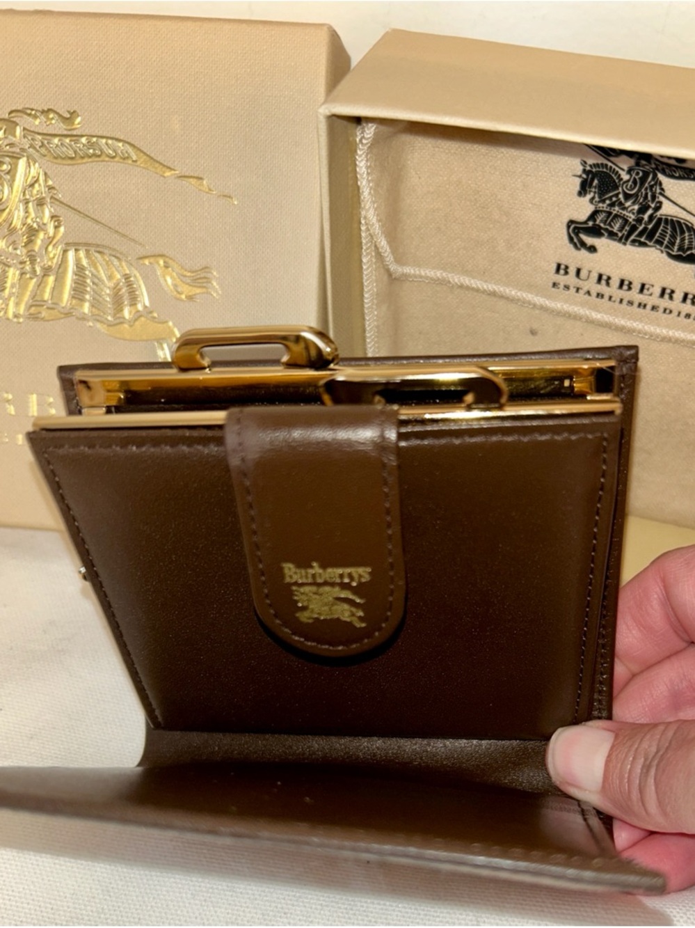 Authentic vintage Burberrys (pre-1999 logo) Nova Check wallet with Box and Dusty - Picture 6 of 8